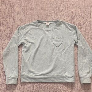 Crewcuts mint Green Heart Sweatshirt
